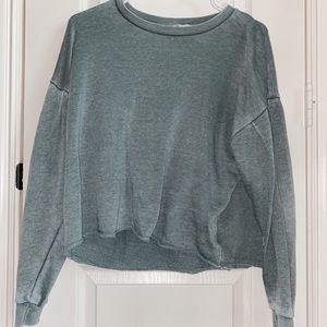 American eagle cropped army green sweatshirt